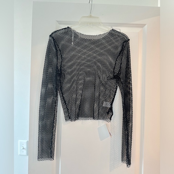 NWT Windsor Edgy Rhinestone Fishnet Top - Picture 3 of 6
